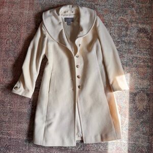 Ann Taylor Women's Cream Wool Coat
